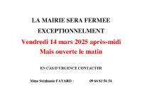 Fermeture exceptionnelle (1)