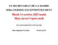 Fermeture exceptionnelle